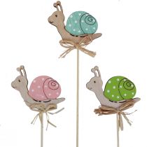 Prodotto Tappi per fiori lumache decorative in legno colorate 8,5×8 cm 12 pz