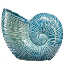 Prodotto Vaso decorativo lumaca vaso da fiori in ceramica blu L18cm