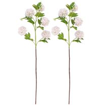 Prodotto Snowball Plant Fiori artificiali rosa bianco L78cm 2 pezzi