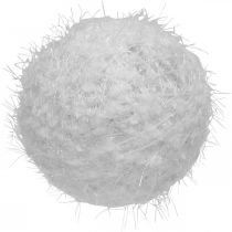 Palla di neve decorazione invernale palla decorativa lana bianca Ø10cm 4pz