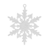 Fiocco di neve da appendere 7cm bianco con glitter 36pz