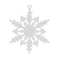 Fiocco di neve da appendere 7cm bianco con glitter 36pz
