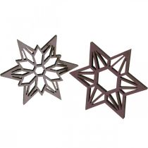 Prodotto Stelle decorative viola stelle in legno fiocchi di neve autoadesivi 4 cm mix 36 pz