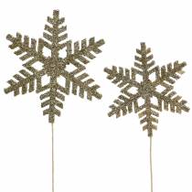 Prodotto Tappo decorativo fiocco di neve glitter Ø8/10cm 18 pz