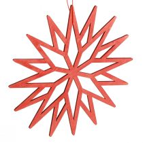 Prodotto Decorazione fiocco di neve decorazioni per albero in legno arancione 15 cm 8 pz