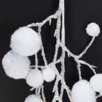 Prodotto Rami decorativi a forma di fiocco di neve da appendere con glitter, 30 cm, 2 pezzi