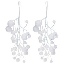 Prodotto Rami decorativi a forma di fiocco di neve da appendere con glitter, 30 cm, 2 pezzi
