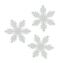 Fiocchi di neve in legno bianchi Ø3.7cm 48 pezzi