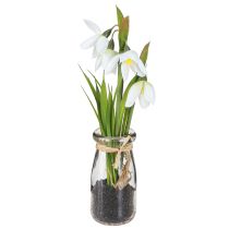 Prodotto Bucaneve artificiali in vetro fiori artificiali bianchi 22,5cm 2pz