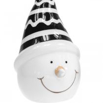 Prodotto Figura pupazzo di neve deco ceramica nero bianco 12,5 cm 3 pezzi