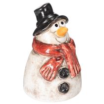 Prodotto Statuetta di pupazzo di neve con sciarpa rossa, decorazione natalizia, 10 cm