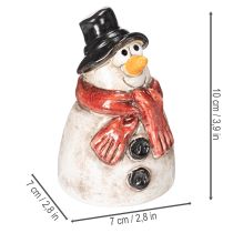 Prodotto Statuetta di pupazzo di neve con sciarpa rossa, decorazione natalizia, 10 cm