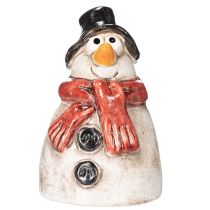Prodotto Statuetta di pupazzo di neve con sciarpa rossa, decorazione natalizia, 10 cm