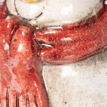 Prodotto Statuetta di pupazzo di neve con sciarpa rossa, decorazione natalizia, 10 cm