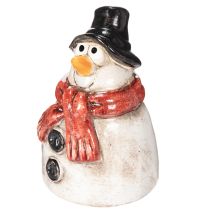 Prodotto Statuetta di pupazzo di neve con sciarpa rossa, decorazione natalizia, 10 cm