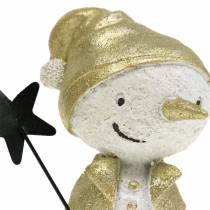 Prodotto Figura decorativa pupazzo di neve bianco/oro 7,5 cm 4 pezzi