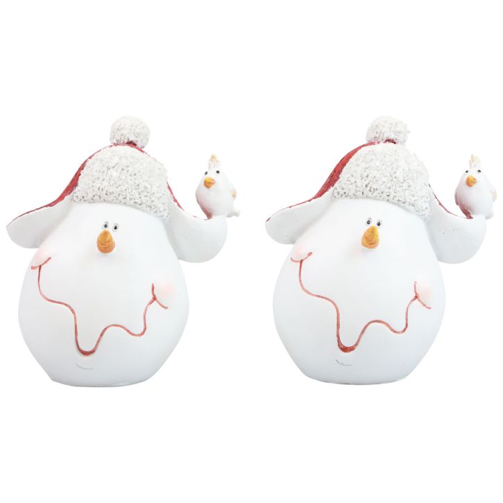 Prodotto Decorazione da tavola Pupazzo di neve con decorazione natalizia con cappello H13 cm 2 pezzi