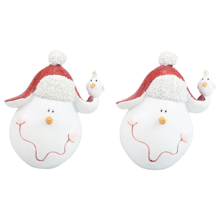 Prodotto Decorazione da tavola Pupazzo di neve con decorazione natalizia con cappello H13 cm 2 pezzi