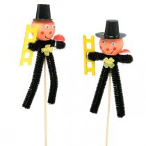 Spazzacamino ciniglia su stecco Decorazione capodanno 13cm 18pz