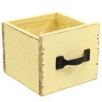 Prodotto Cassetto decorativo shabby per piantare legno giallo 12,5×12,5×10 cm