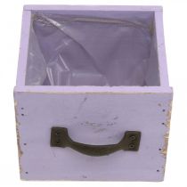 Prodotto Cassetto Shabby Chic Deco Legno Viola Primavera Deco 12,5×12,5×10 cm