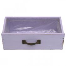 Prodotto Fioriera Decorativa Cassetto Shabby Chic Legno Viola 25×13×8cm