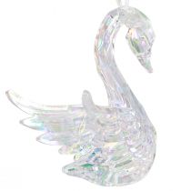 Prodotto Figure decorative natalizie a forma di cigno, acrilico, 8,5x4x10cm, 3 pezzi
