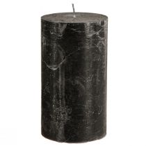 Prodotto Candele nere candele a colonna in tinta unita 85×150mm 2 pz