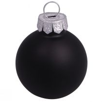 Prodotto Palline di Natale nere in vetro mini opaco lucido Ø3cm 22 pz
