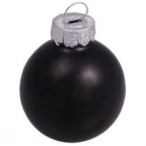 Prodotto Palline di Natale nere in vetro mini opaco lucido Ø3cm 22 pz