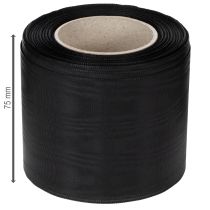 Prodotto Nastro ghirlanda nero 75 mm 25 m - nastro da lutto in acetato per stampa e decorazione di nastri