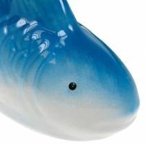 Pesce che nuota ceramica blu / verde 11,5 cm 2 pezzi