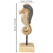Prodotto Decorazione cavalluccio marino con perle decorazione legno mango marittimo 20cm