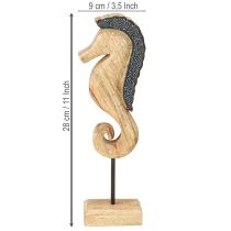 Prodotto Decorazione cavalluccio marino con perle decorazione da tavolo in legno di mango 28cm
