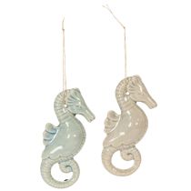 Prodotto Decorazione a forma di cavalluccio marino da appendere per soggiorno e bagno, stile estivo marittimo, 15 cm, 2 pezzi