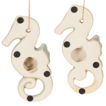 Prodotto Decorazione a forma di cavalluccio marino da appendere per soggiorno e bagno, stile estivo marittimo, 15 cm, 2 pezzi