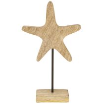 Prodotto Decorazione stella marina su base legno naturale blu marittimo H25cm