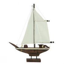 Prodotto Nave decorativa per barca a vela in legno di pino marrone 22,5×4×29 cm