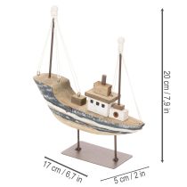 Prodotto Decorazione navale, stile marittimo, in legno con supporto, 20 cm