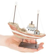 Prodotto Modellino di barca decorativo in legno per davanzale, 20 cm