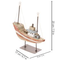 Prodotto Modellino di barca decorativo in legno per davanzale, 20 cm