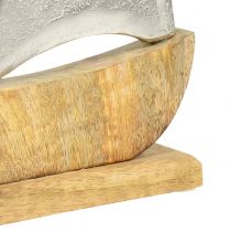 Prodotto Decorazione veliero in legno di mango argento naturale 25,5x4x28,5 cm