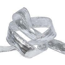 Prodotto Nastro decorativo argento con bordo filo 25mm 25m