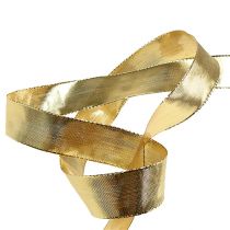 Prodotto Nastro regalo oro con bordo in filo 25mm 25m