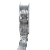 Prodotto Nastro regalo argento con filo filo 25mm 25m