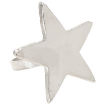 Prodotto Porta tovaglioli a forma di stella in metallo argentato 7cm Ø4cm 4 pezzi