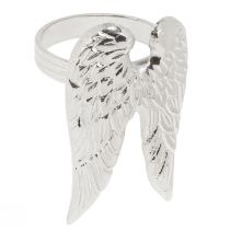 Prodotto Portatovaglioli ali d&#39;angelo decorazione da tavola argento 6,5 cm Ø4 cm 4 pz