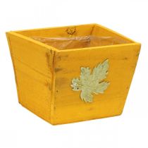 Cassetta per piante in legno shabby chic cassetta in legno gialla 11×14,5×14 cm