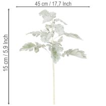Prodotto Ramo artificiale di Senecio, foglia argentata, finemente lavorato, 45 cm, 3 pezzi