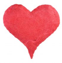 Decorazione cuore con fibre di sisal in cuore di sisal rosa 40x40 cm
